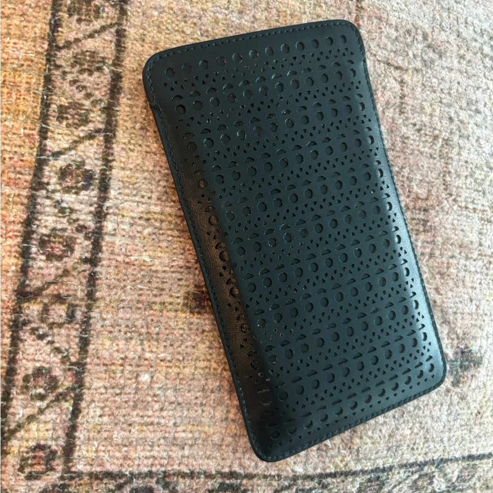 Alaïa Black Perforated Leather Card Holder